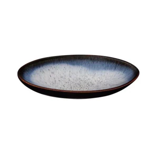 Denby Halo Stoneware Medium Oval Serving Dish, Blue Speckled Finish
