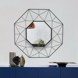 StyleWell Modern Octagonal Black Metal Frame Accent Mirror, 25.2 in. thumbnail 4