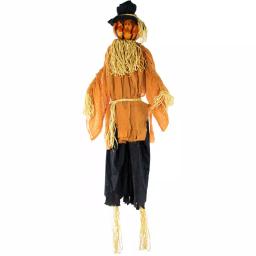 Haunted Hill Farm 6 ft. Animatronic Moaning Jack-O-Lantern Scarecrow Halloween Prop thumbnail 1