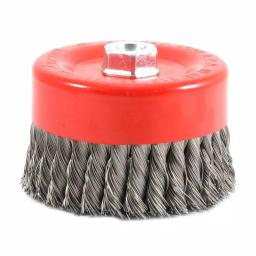 Forney 6 in. Knotted Wire Cup Brush, 5/8 in.-11 Threaded Arbor thumbnail 1