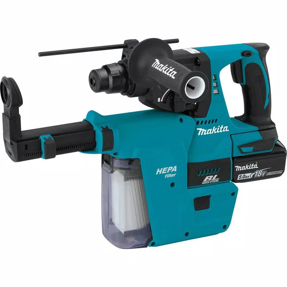 Makita 18V LXT Brushless 1 in. SDS-Plus Rotary Hammer Kit with HEPA Attachment & Bonus 1/2 in. Impact Wrench