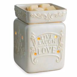 Candle Warmers Etc Live Well Illumination Fragrance Warmer, 8.8 in Ivory Reactive Glazed Wax Melt Warmer thumbnail 1