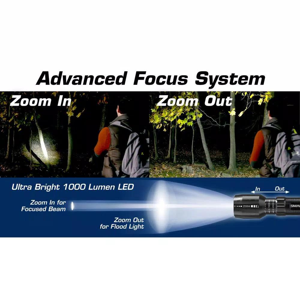 Smartech Products HGR-1000 1000 Lumens Dual Powered Rechargeable LED Flashlight and 3500 mAh Power Bank