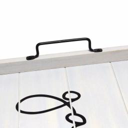 Elegant Designs Gather Gray Wash Decorative Wood Serving Tray with Black Metal Handles thumbnail 6