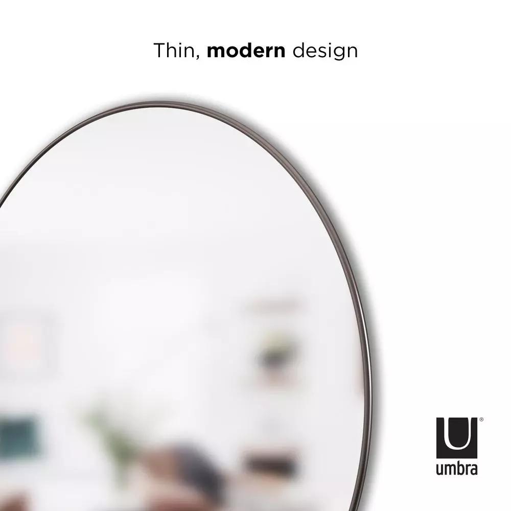 Umbra Hubba Round Contemporary Wall Mirror, Metallic Titanium, 34 in.