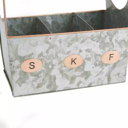 Mind Reader Silver Galvanized Steel Utensil Caddy - Kitchen Condiment & Flatware Organizer thumbnail 4