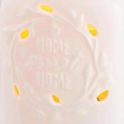 Candle Warmers Etc 8.8 in. White Mason Jar Porcelain Fragrance Warmer with 'Home Sweet Home' Design thumbnail 3
