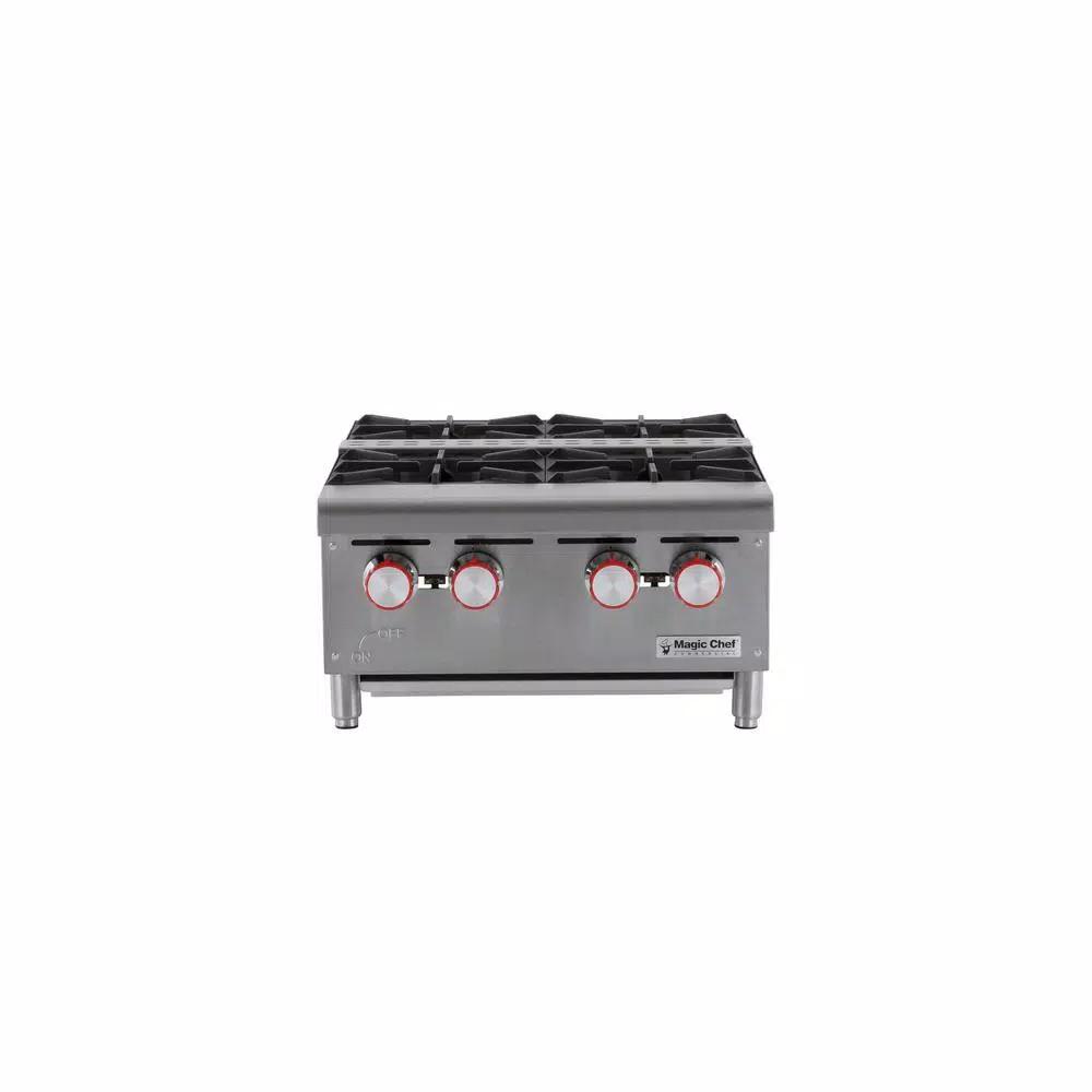Magic Chef 24 in. Commercial 4-Burner Gas Countertop Hot Plate Range