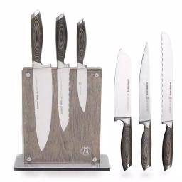 SCHMIDT BROS. Schmidt Brothers Bonded Ash 7-Piece Stainless Steel Knife Set with Ash Midtown Magnetic Block thumbnail 1