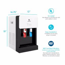 Avalon Countertop Bottleless Water Cooler Dispenser, Hot & Cold, Self-Cleaning Ozone, White thumbnail 9