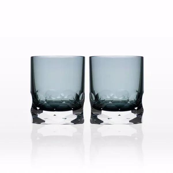 Rolf Glass Vienna 7 oz. Smoke Blue Old-Fashioned Glass Set (Set of 2)
