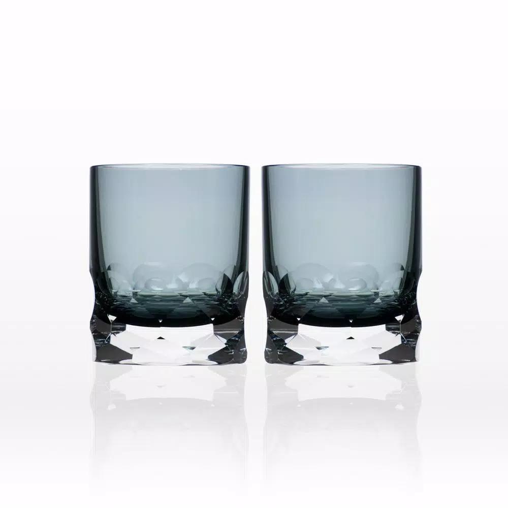 Rolf Glass Vienna 7 oz. Smoke Blue Old-Fashioned Glass Set (Set of 2)