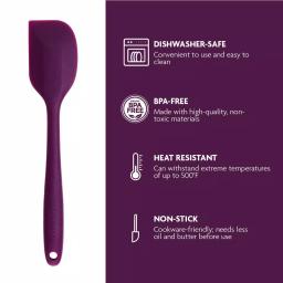 Ovente Premium Silicone Spatula with Stainless Steel Core, Heat-Resistant 500°F, Purple thumbnail 2