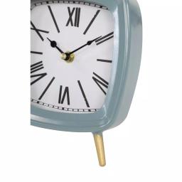 LITTON LANE Set of 3 Square Metal Table Clocks with Gold Feet and Retractable Stands - Mauve, White, and Blue thumbnail 5