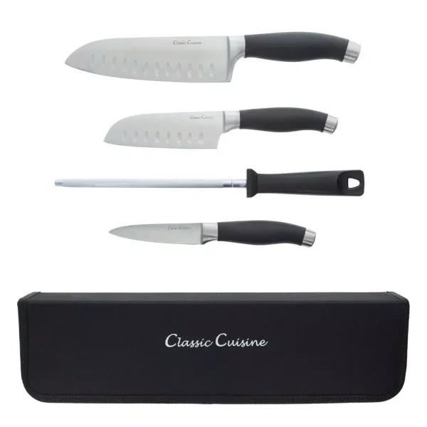 Trademark Classic Cuisine 5-Piece Stainless Steel Knife Set with Nylon Carry Bag