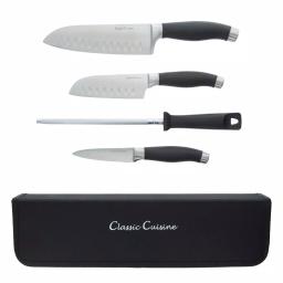 Trademark Classic Cuisine 5-Piece Stainless Steel Knife Set with Nylon Carry Bag thumbnail 1