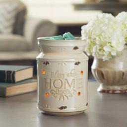 Candle Warmers Etc Bless This Home 8.8 in. Cream Ceramic Fragrance Warmer - French Country Style thumbnail 3