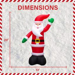Fraser Hill Farm 20 ft. Pre-Lit Traditional Santa Christmas Inflatable thumbnail 2