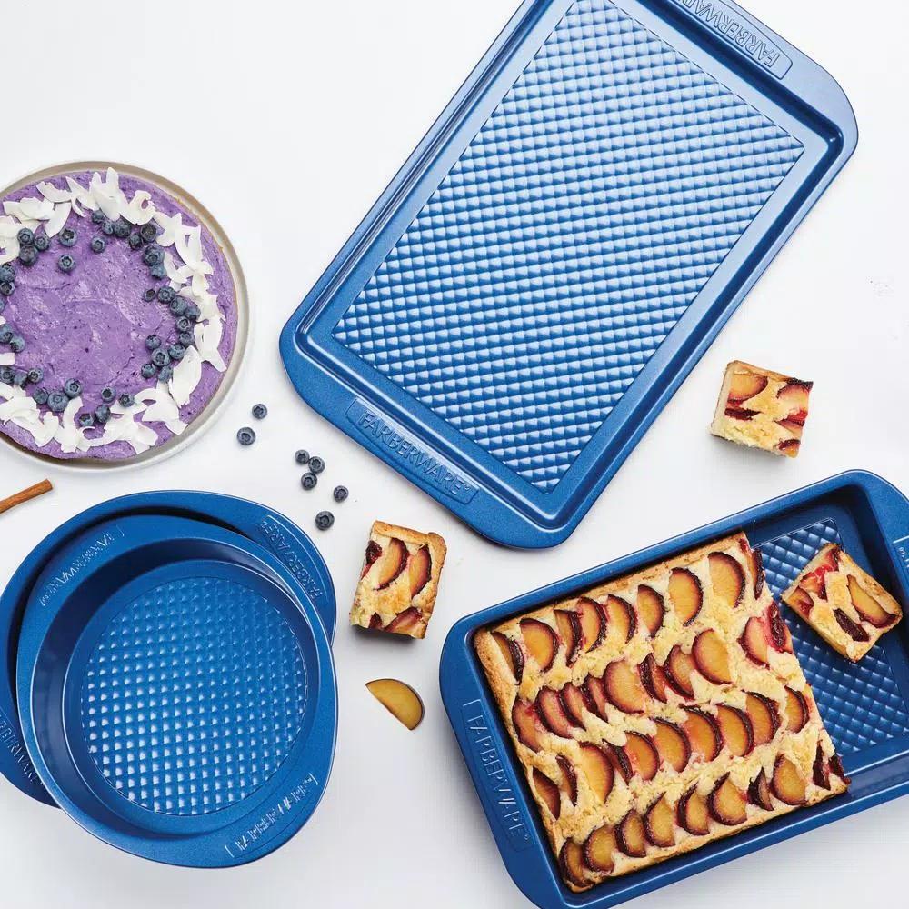Circulon Farberware Colorvive 4-Piece Nonstick Blue Bakeware Set