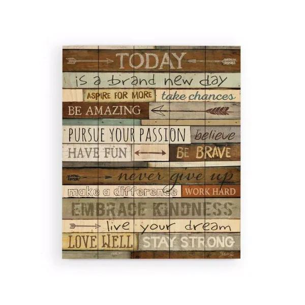 P Graham Dunn Today is a Brand New Day Wood Pallet Sign - Rustic Farmhouse Wall Decor
