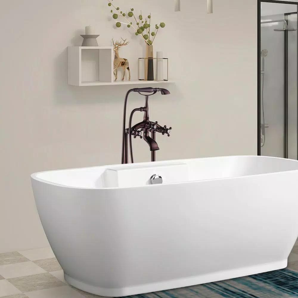 Vanity Art 40 in. Single-Handle Claw Foot Tub Faucet with Hand Shower, Oil Rubbed Bronze