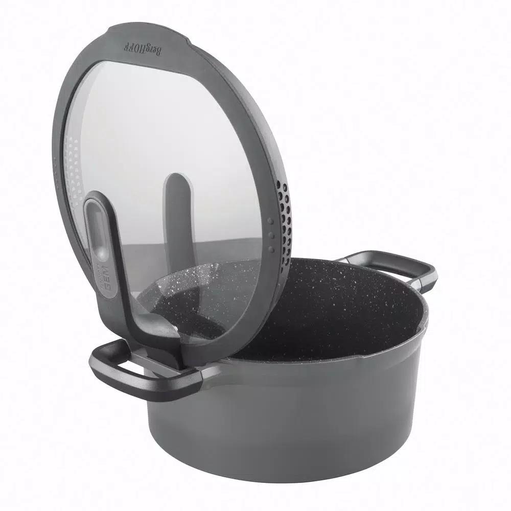 BergHOFF GEM Stay Cool 3 qt. Cast Aluminum Nonstick Casserole Dish with Glass Lid, Gray