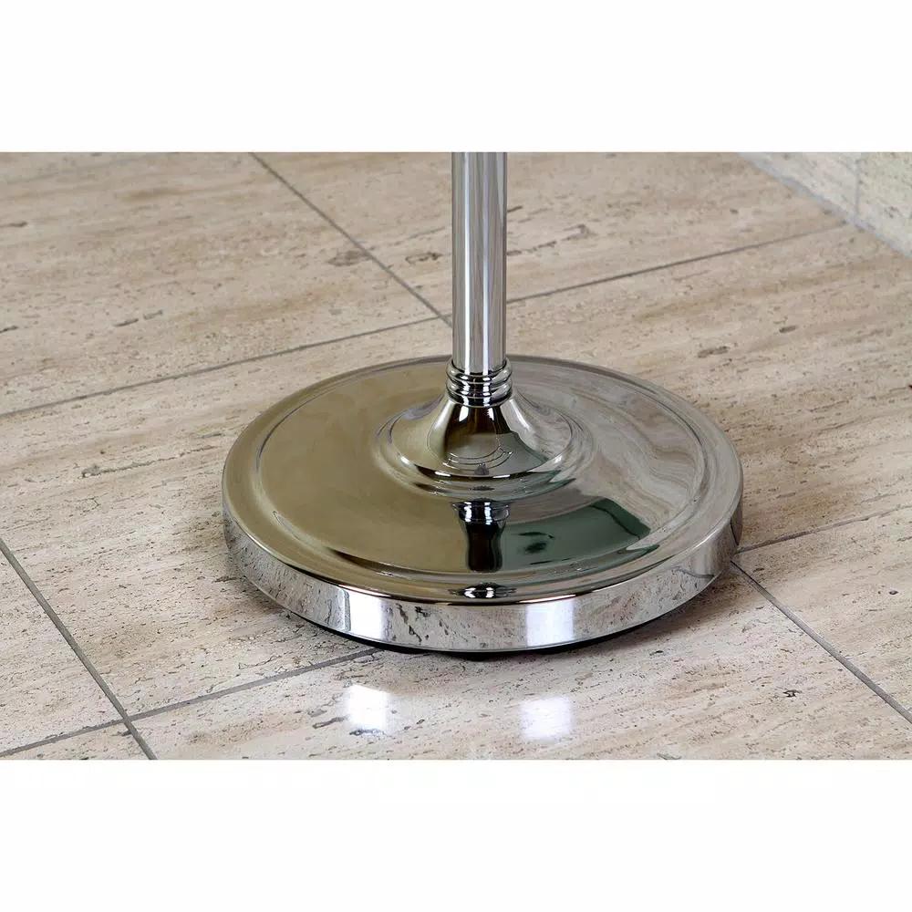 Kingston Brass Pedestal Round Plate Floor Standing Towel Rack - Polished Chrome