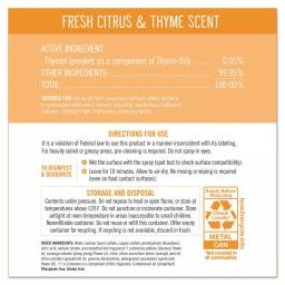 SEVENTH GENERATION Fresh Citrus & Thyme Disinfectant Aerosol Spray, 13.9 oz (8-Count) thumbnail 2