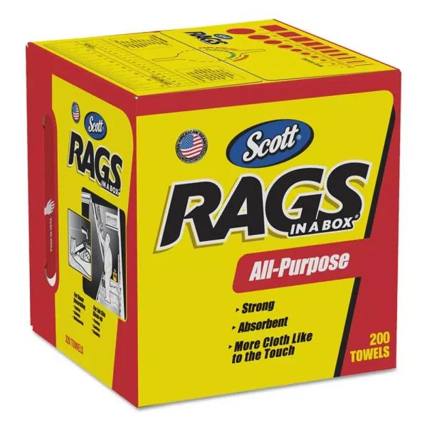 Kimberly-Clark PROFESSIONAL Scott Rags White Disposable Wipers, 1-Ply, 1600 Count (200-Box Carton)