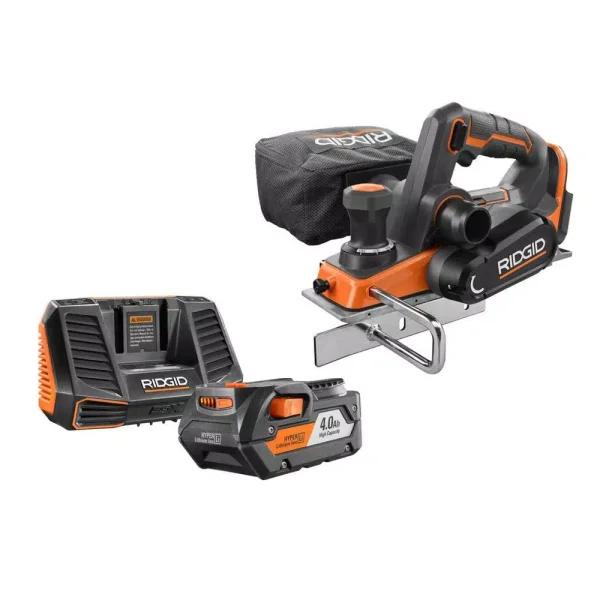 RIDGID 18V OCTANE Cordless Brushless 3-1/4 in. Hand Planer Kit with 4.0 Ah Battery and Charger