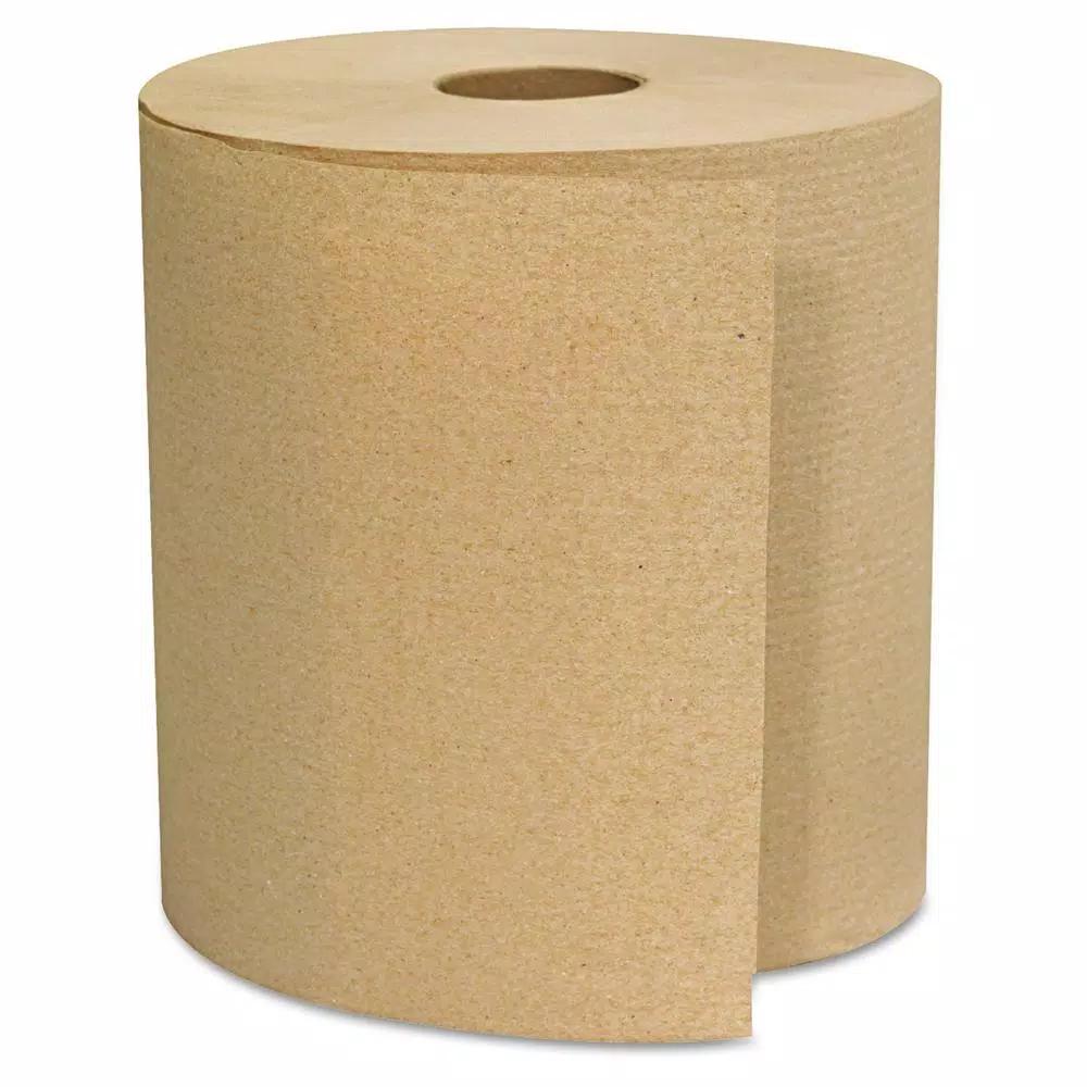 GEN Hardwound Roll Towels, 1-Ply Brown, 800ft per Roll (6 Rolls per Carton)