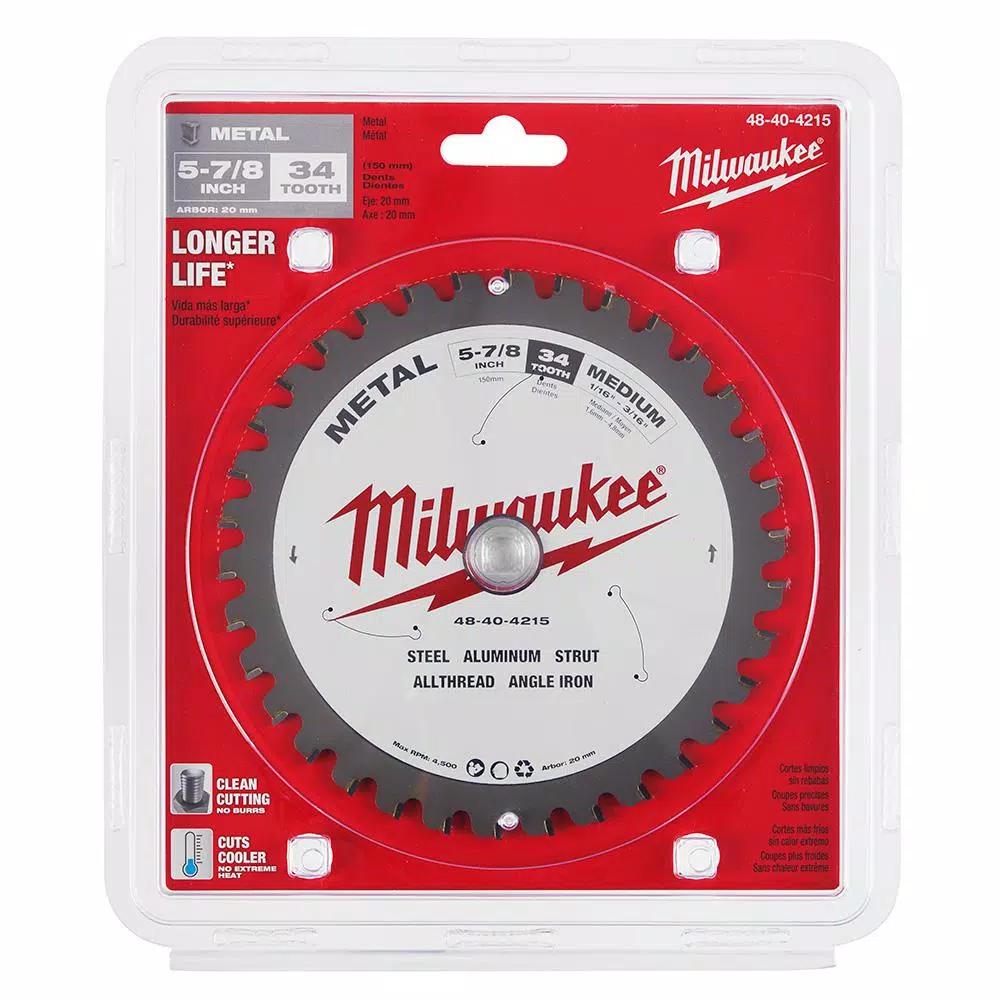Milwaukee 5-7/8 in. 34T Carbide Metal Cutting Circular Saw Blade