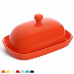 Sweese Porcelain Cute Butter Dish with Lid - Orange, 1 Piece thumbnail 1