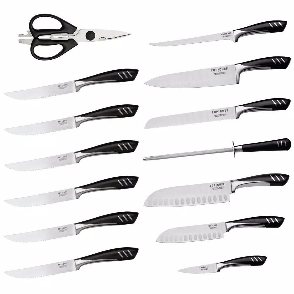 Top Chef Officially Licensed 15-Piece Stainless Steel Knife Set with Wood Block