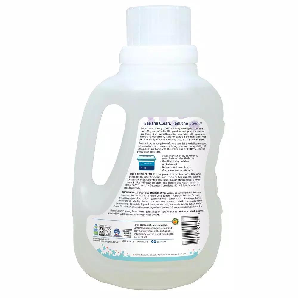 ECOS Baby Disney Lavender and Chamomile Liquid Laundry Detergent, 50 oz.