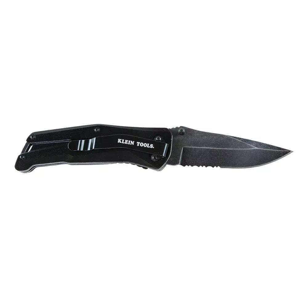 Klein Tools Klein Spring-Assisted Opening Folding Pocket Knife with 440C Stainless Steel Drop Point Blade