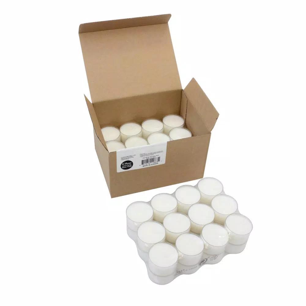 Stonebriar Collection Stonebriar Unscented White Paraffin Tealight Candles, 8-Hour Burn Time, 48-Pack