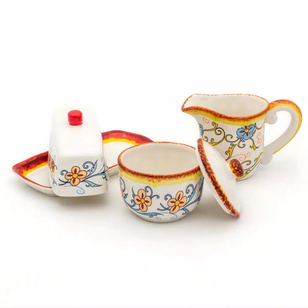 Euro Ceramica Duomo Collection Stoneware Breakfast Accessory Set