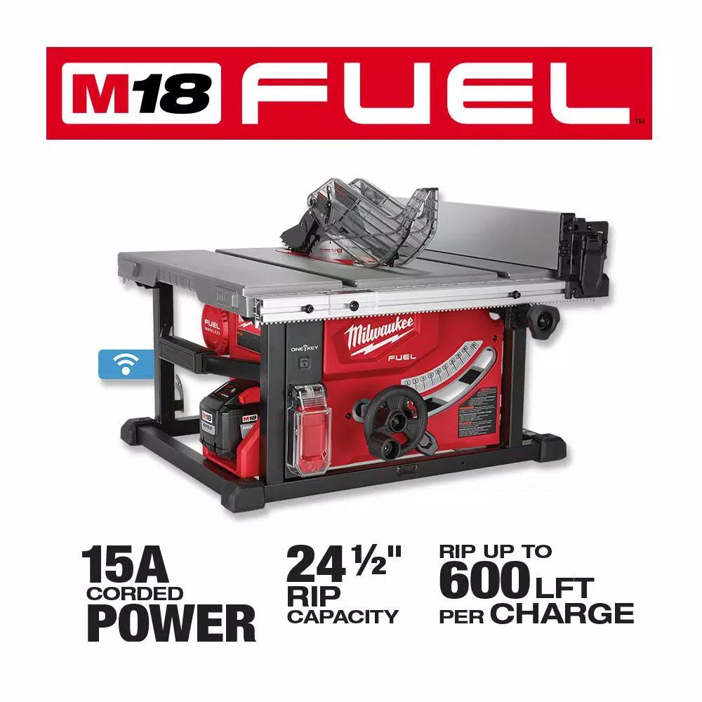 Milwaukee M18 FUEL ONE-KEY 8-1/4 in. Cordless Table Saw Kit with 12.0Ah Battery and Stand
