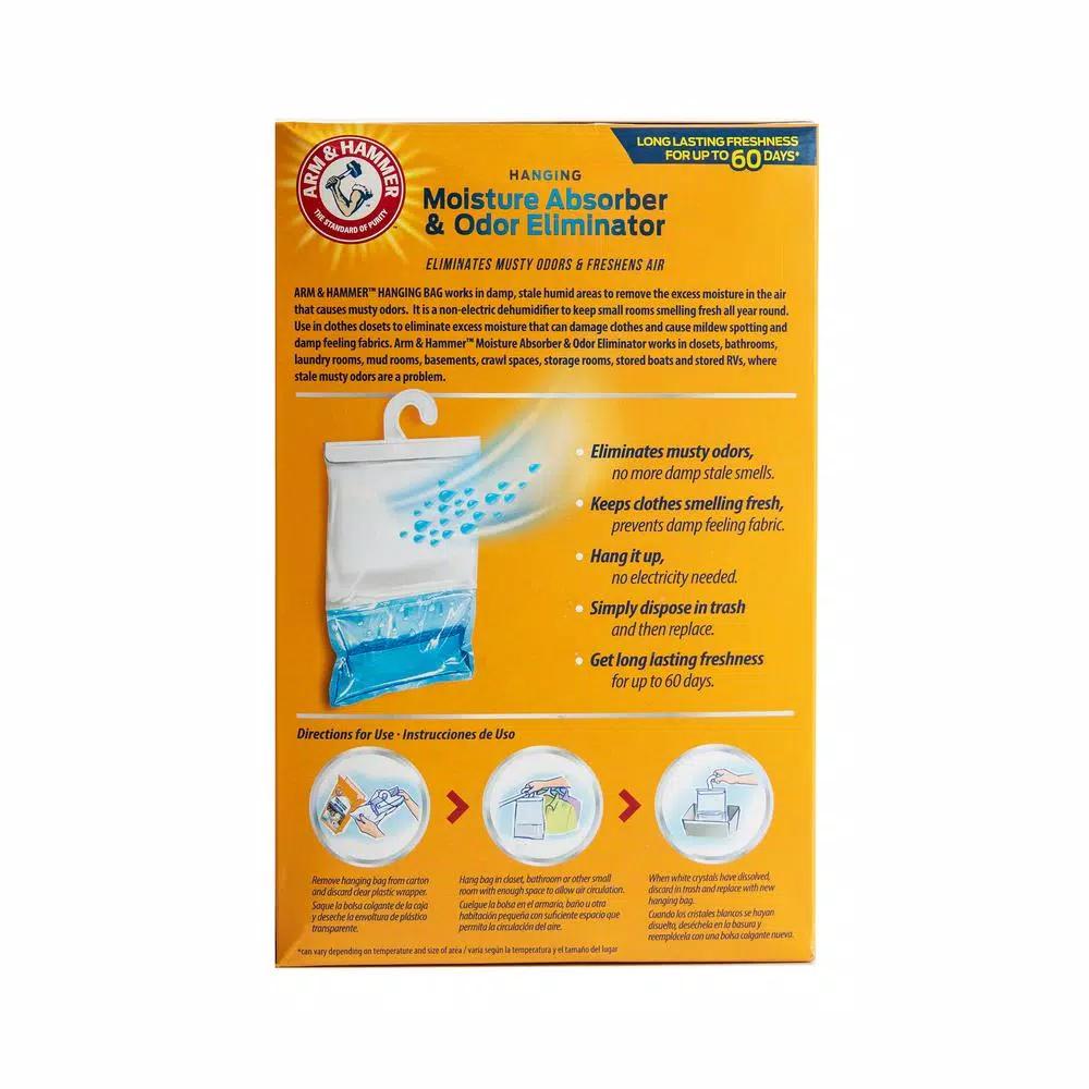 Arm & Hammer Hanging Moisture Absorber and Odor Eliminator, 16 oz (3-Pack)