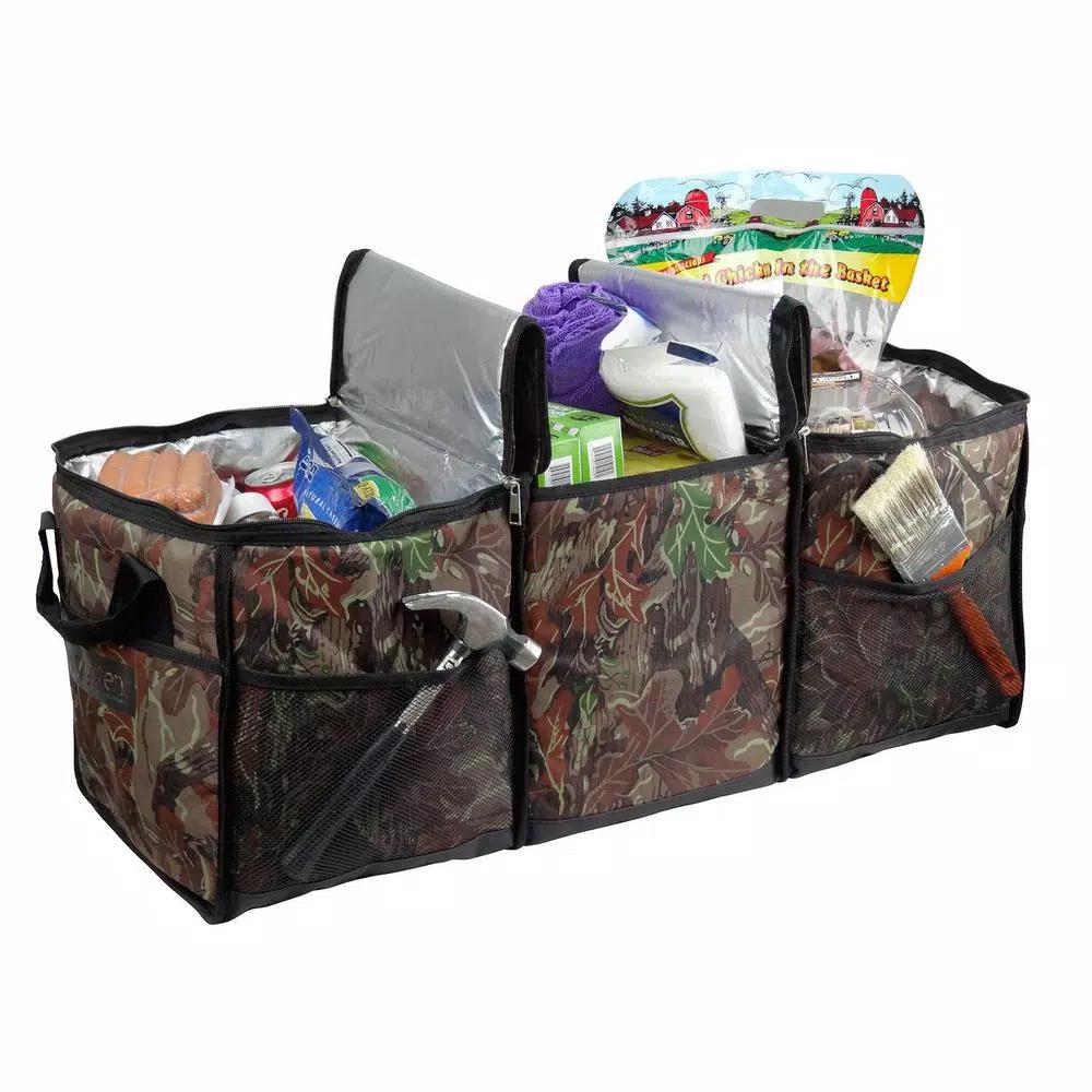 GigaTent 3-Compartment Collapsible Cooler & Trunk Organizer for SUV, Truck, and Auto - Camo