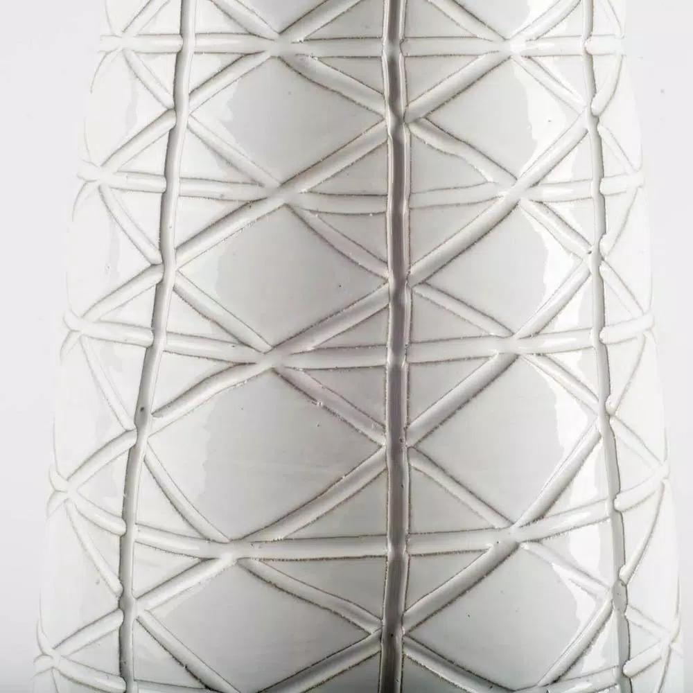 Mercana Harrier II Large White Geometric Ceramic Table Vase