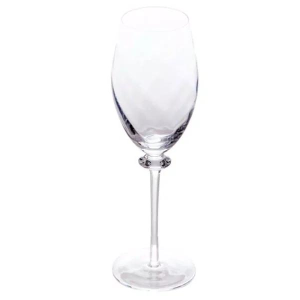 Abigails Romanza All Purpose Wine Glass Set, Handmade Clear Glass, Set of 4