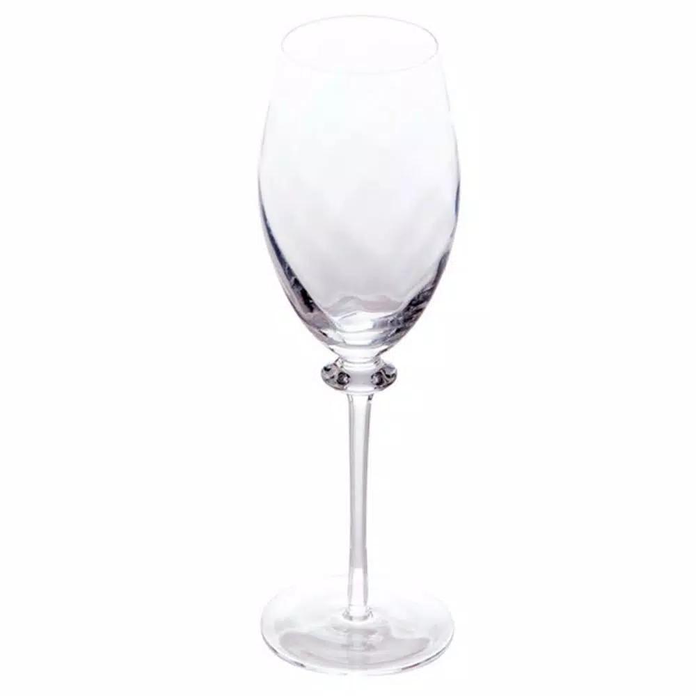 Abigails Romanza All Purpose Wine Glass Set, Handmade Clear Glass, Set of 4