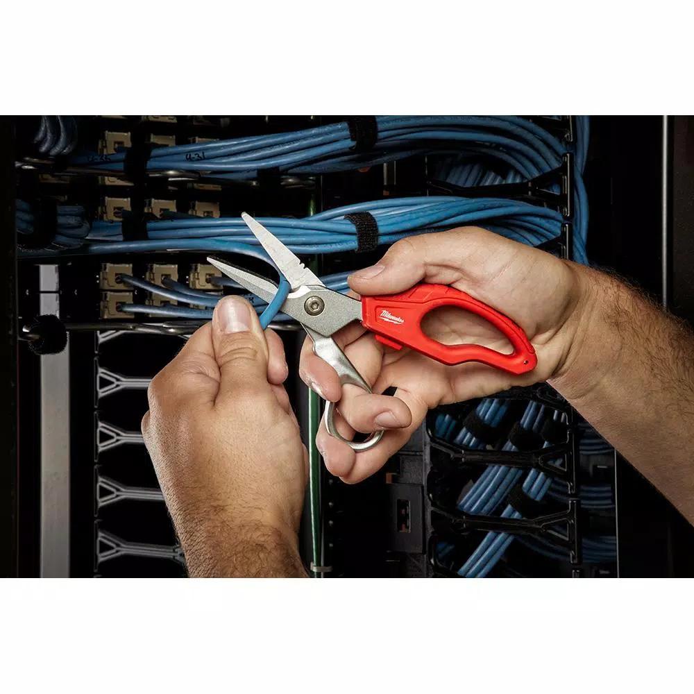 Milwaukee Electrician Snips with Bolt Lock Technology and Ergonomic Handles