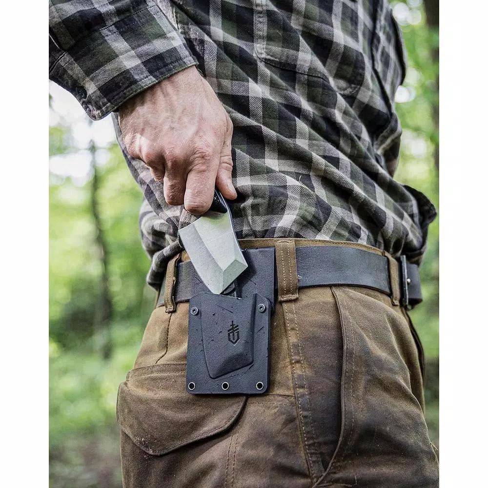 Gerber Tri-Tip Mini Cleaver 3 in. Fixed Blade Knife with Multi-Mount Sheath