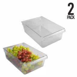 Kitchen Details 2 Pack Slim Refrigerator & Pantry Storage Bins, Airtight Food Containers thumbnail 2