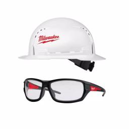 Milwaukee BOLT White Type 1 Class C Full Brim Vented Hard Hat with Performance Safety Glasses Kit thumbnail 1