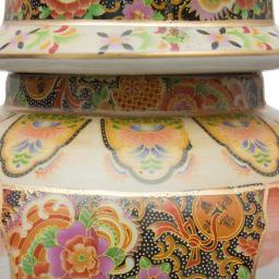 Unbranded Oriental Furniture 18 in. Rose Medallion Satsuma Peacock Porcelain Temple Jar thumbnail 5