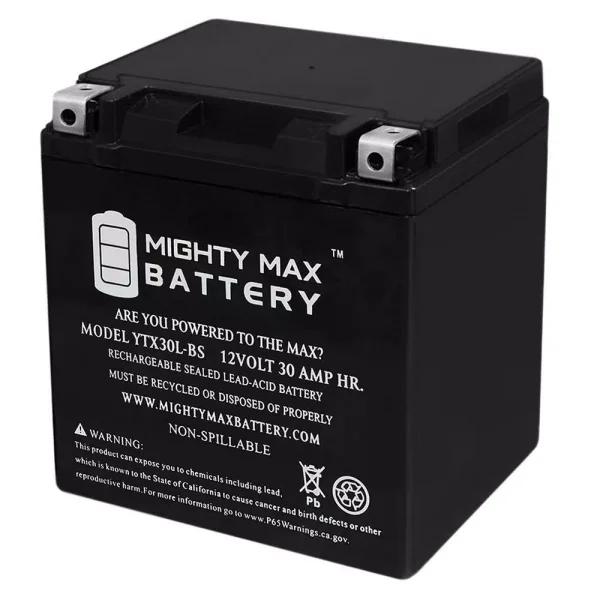 MIGHTY MAX BATTERY YTX30L-BS 12V 30Ah 385 CCA AGM Sealed Lead Acid Powersport Battery